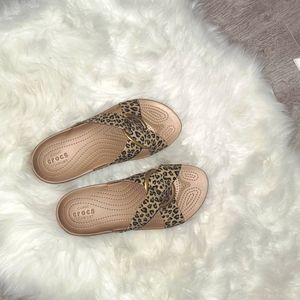 Crocs slippers animal print size 9 W